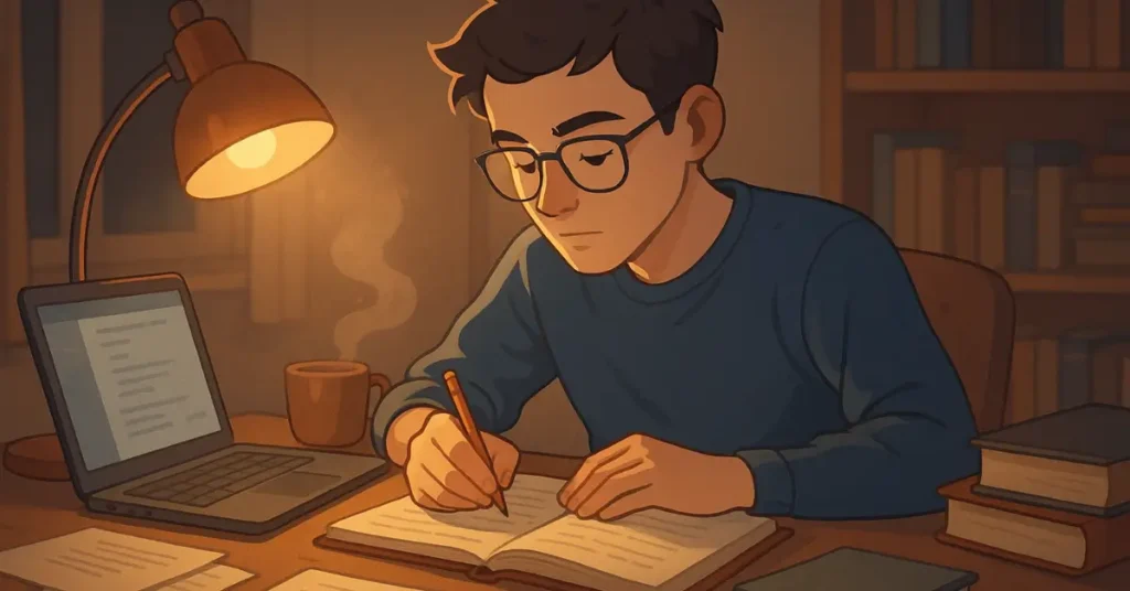 estudiante preparando su TFG de Derecho Penal – inspiración para temas TFG Derecho Penal